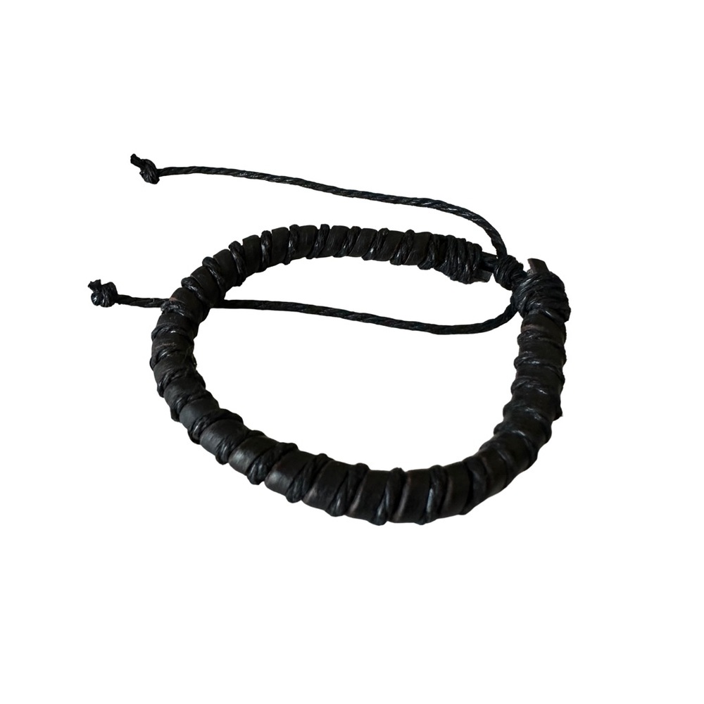 ⭐️ 5 for $25 Black Leather Adjustable Bracelet